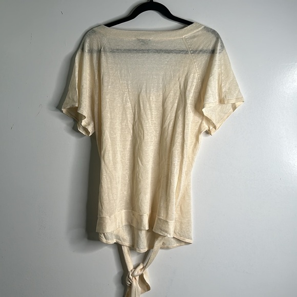Theory cream beige linen slik top size large - Picture 4 of 6